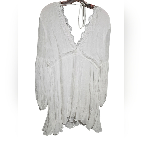 Anthropologie Aakaa White Boho Long Sleeve White Lace Dress - Picture 2 of 3